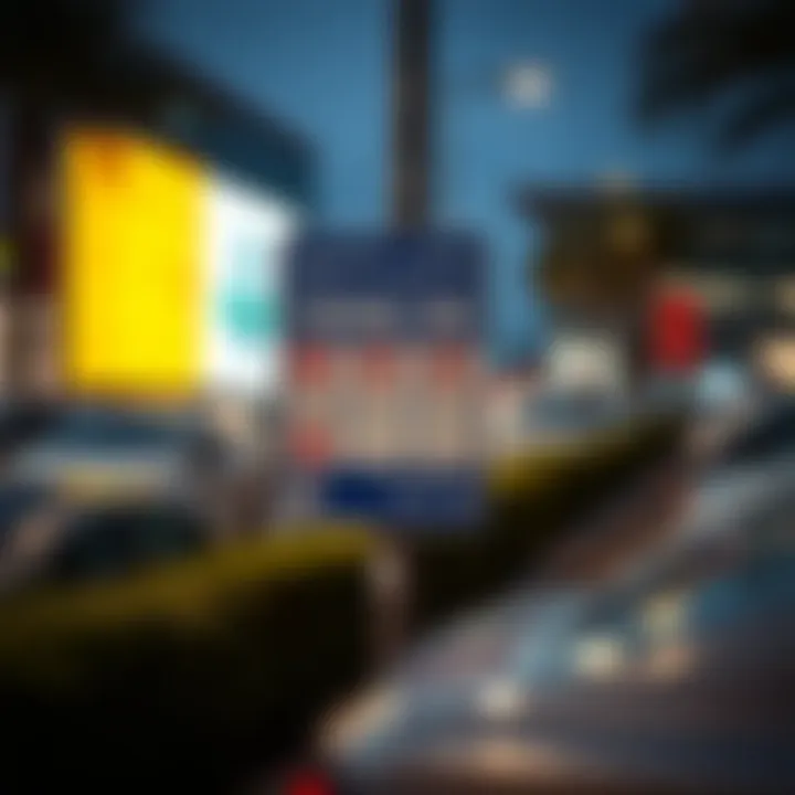 Signboard indicating different parking zone types and regulations.