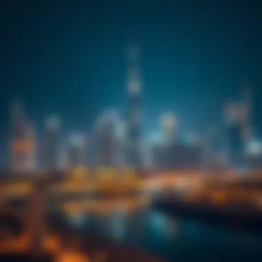 A stunning view of Dubai's skyline illuminated during Ramadan nights