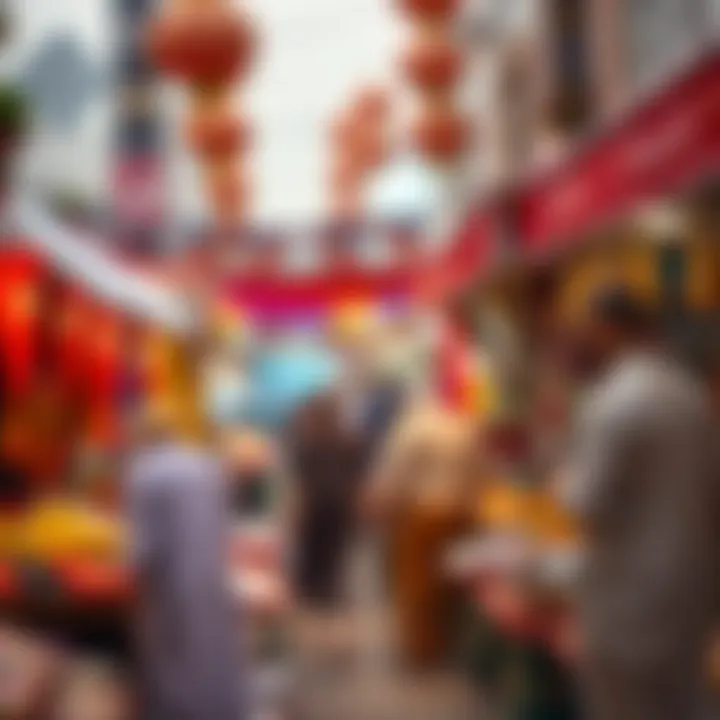A vibrant market scene reflecting the festive spirit of Ramadan in Dubai