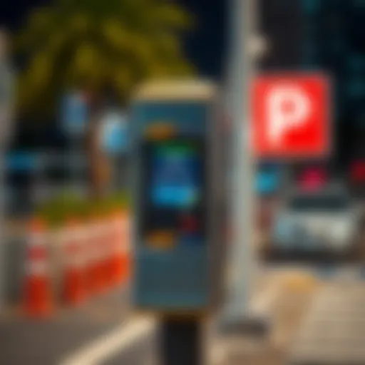 Modern parking meter in Dubai