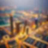 Aerial view of Dubai's skyline showcasing real estate developments