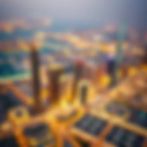 Aerial view of Dubai's skyline showcasing real estate developments