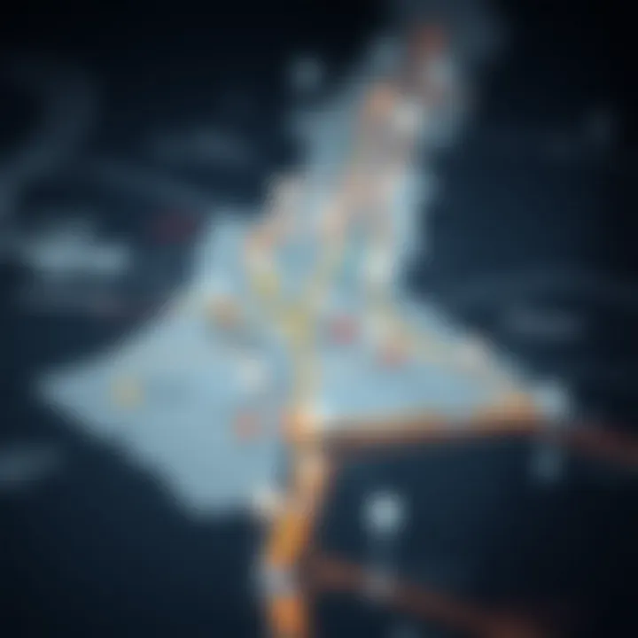 Map highlighting key areas of real estate investment in Dubai