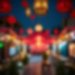 Celebratory decorations for Eid illustrating cultural vibrancy