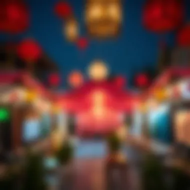 Celebratory decorations for Eid illustrating cultural vibrancy