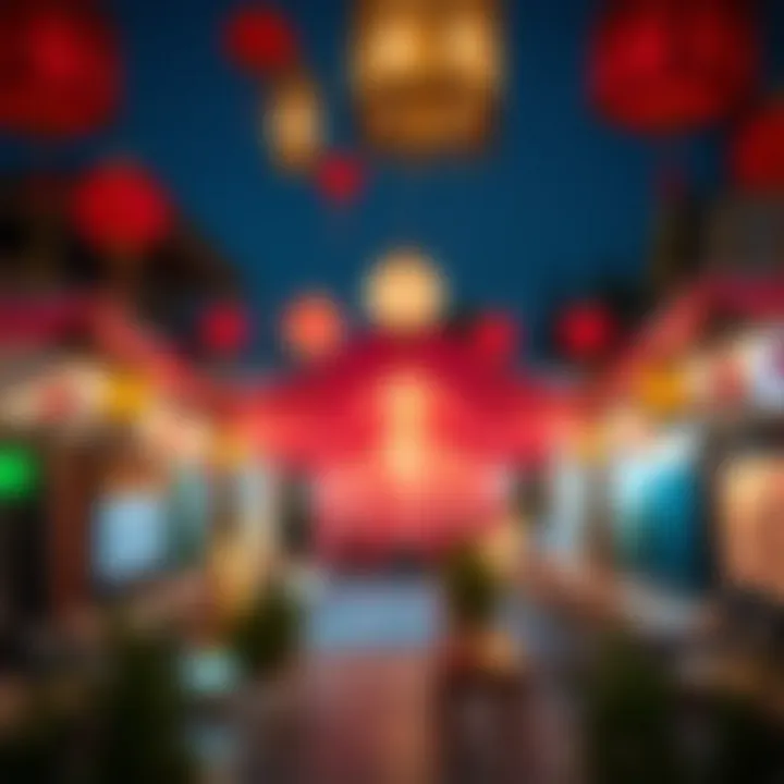 Celebratory decorations for Eid illustrating cultural vibrancy