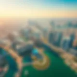 Aerial view of JLT Cluster showcasing skyscrapers and waterways