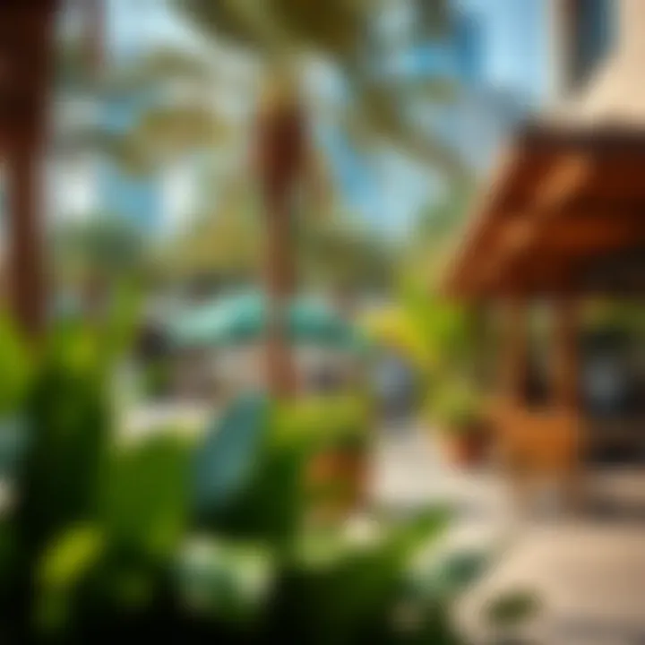 Vibrant community spaces within JLT including parks and cafes