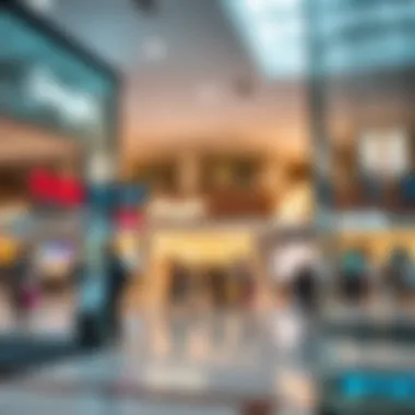 Modern retail outlets with technological advancements enhancing shopping