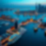 Aerial view of Dubai Marina showcasing the waterfront and skyline