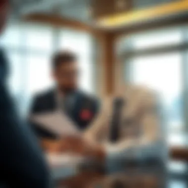 A professional discussing mortgage options with clients