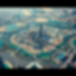 Aerial view of Dubai showcasing major districts