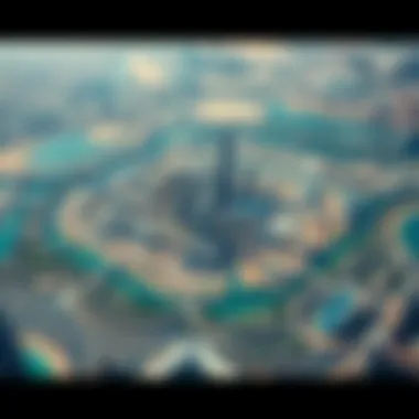 Aerial Perspective of Dubai's Urban Layout Aerial view of Dubai showcasing major districts