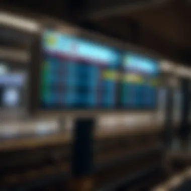 A digital timetable display at a Dubai Metro station