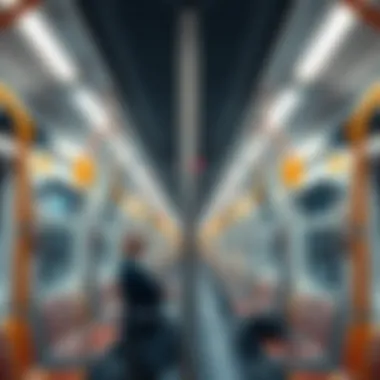 Interior view of a Dubai Metro train during peak hours