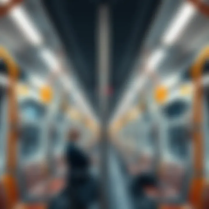 Interior view of a Dubai Metro train during peak hours